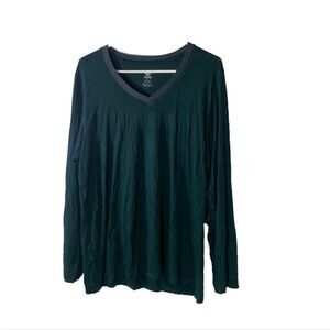 Mofiz Medium Green and‎ Grey Long Sleeve Top